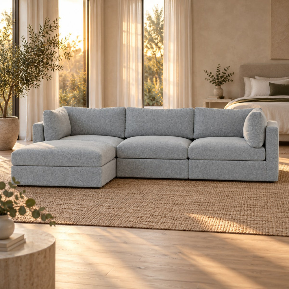 Close-up of the Huxberry Haven Modular 3-seater Sofa with Storage Ottoman