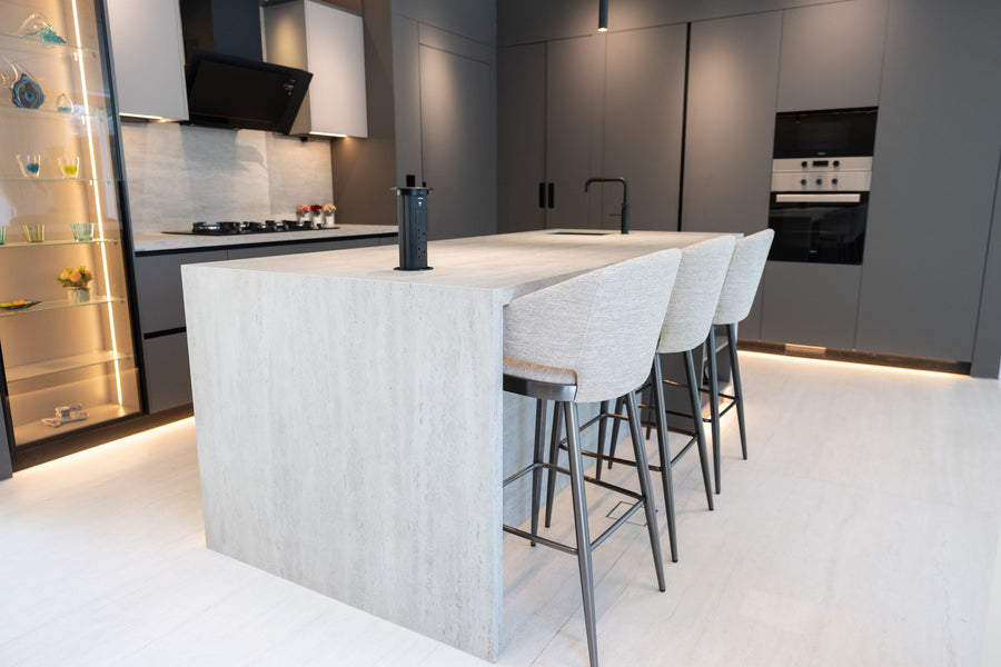 Graphite & Travertine