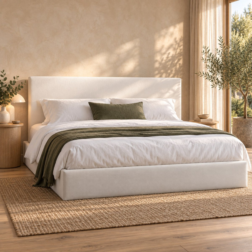 Close-up of the Huxberry Hydraulic Storage Bed headboard