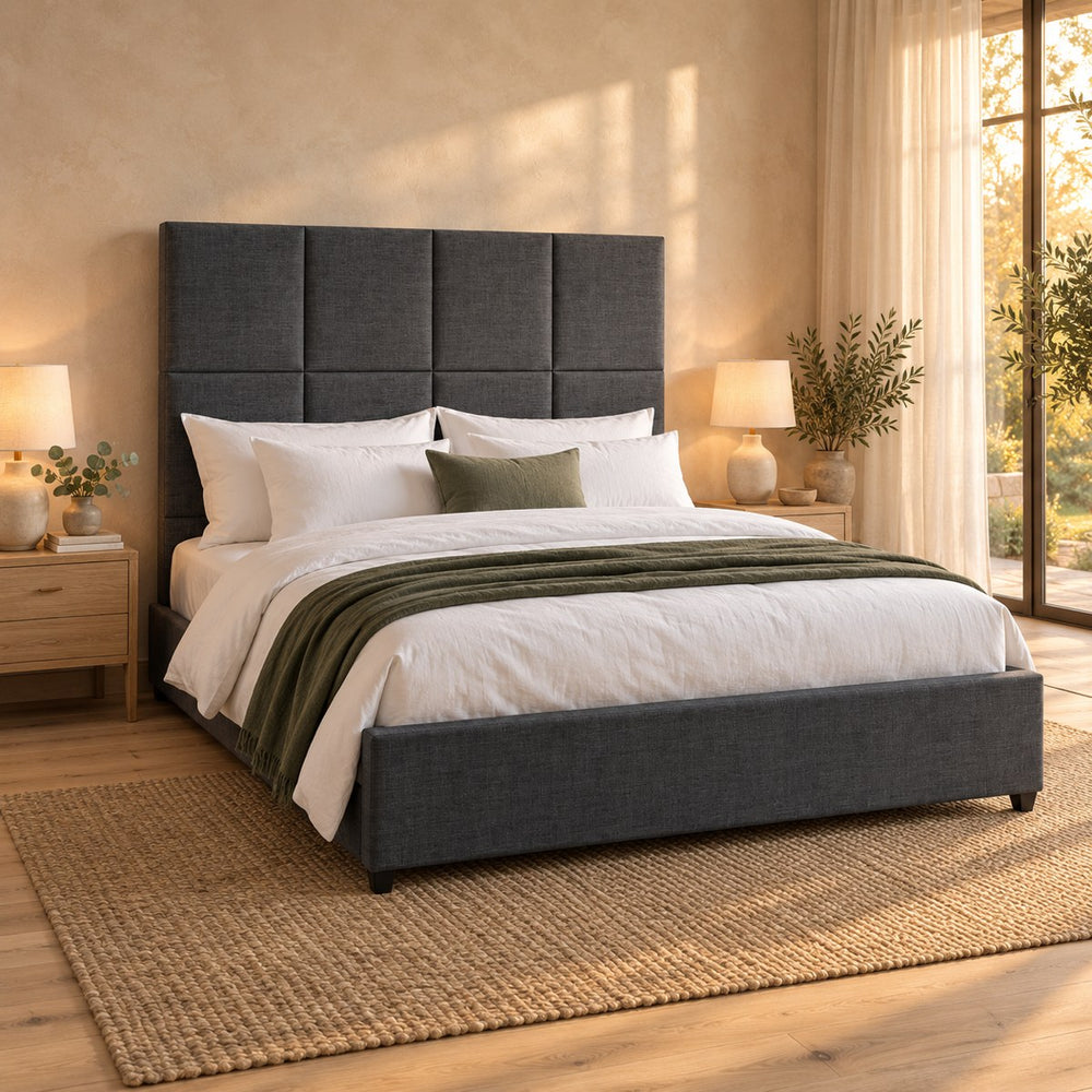 Huxberry York Bed in a warm, light bedroom