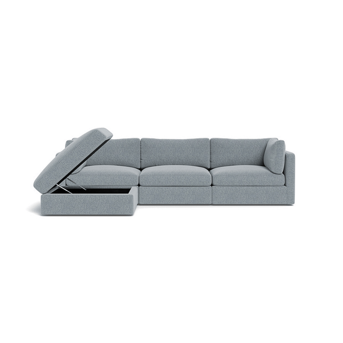 Huxberry Haven Modular 3-Seater Sofa with Storage Ottoman