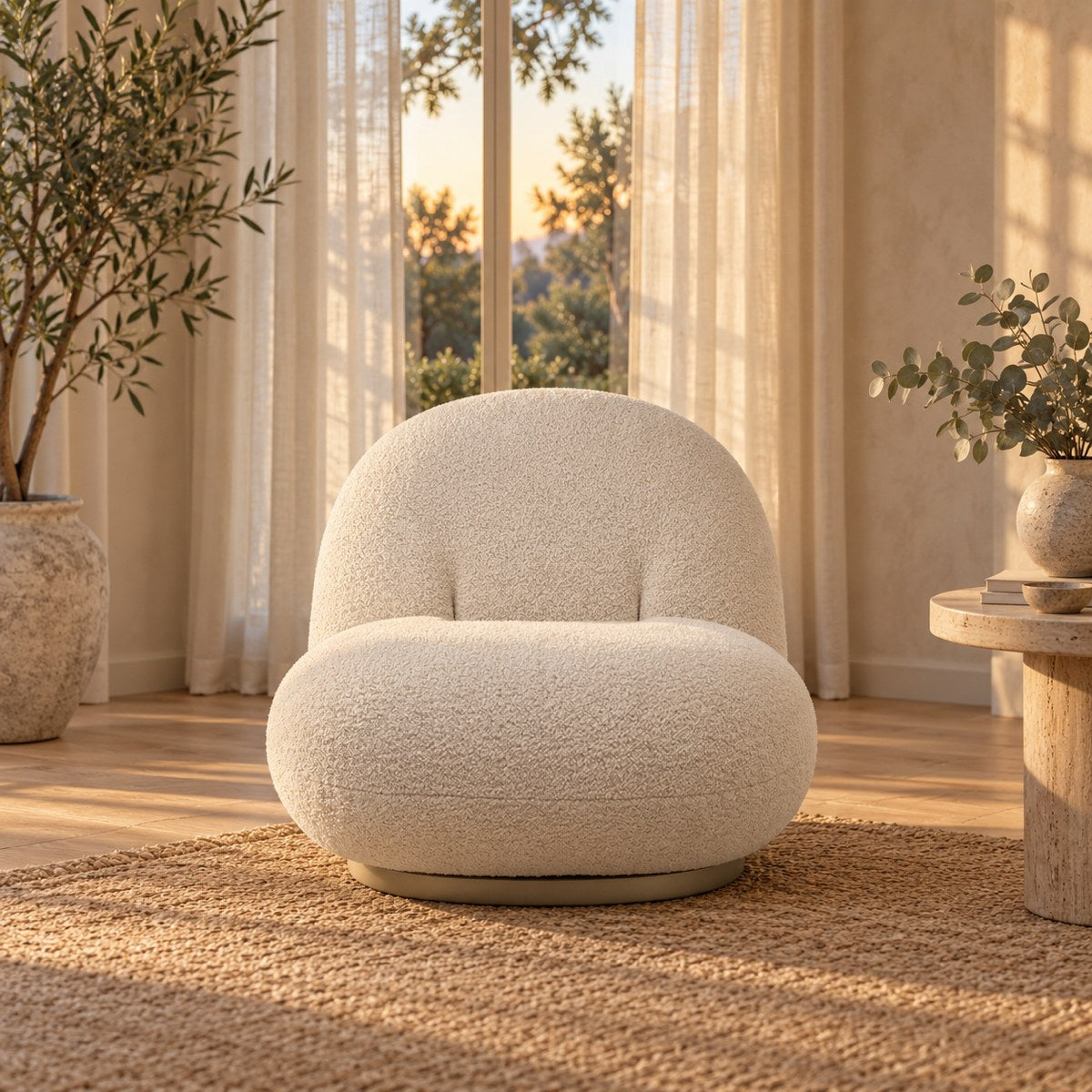 Huxberry Allen Accent Chair styled in a calm living room