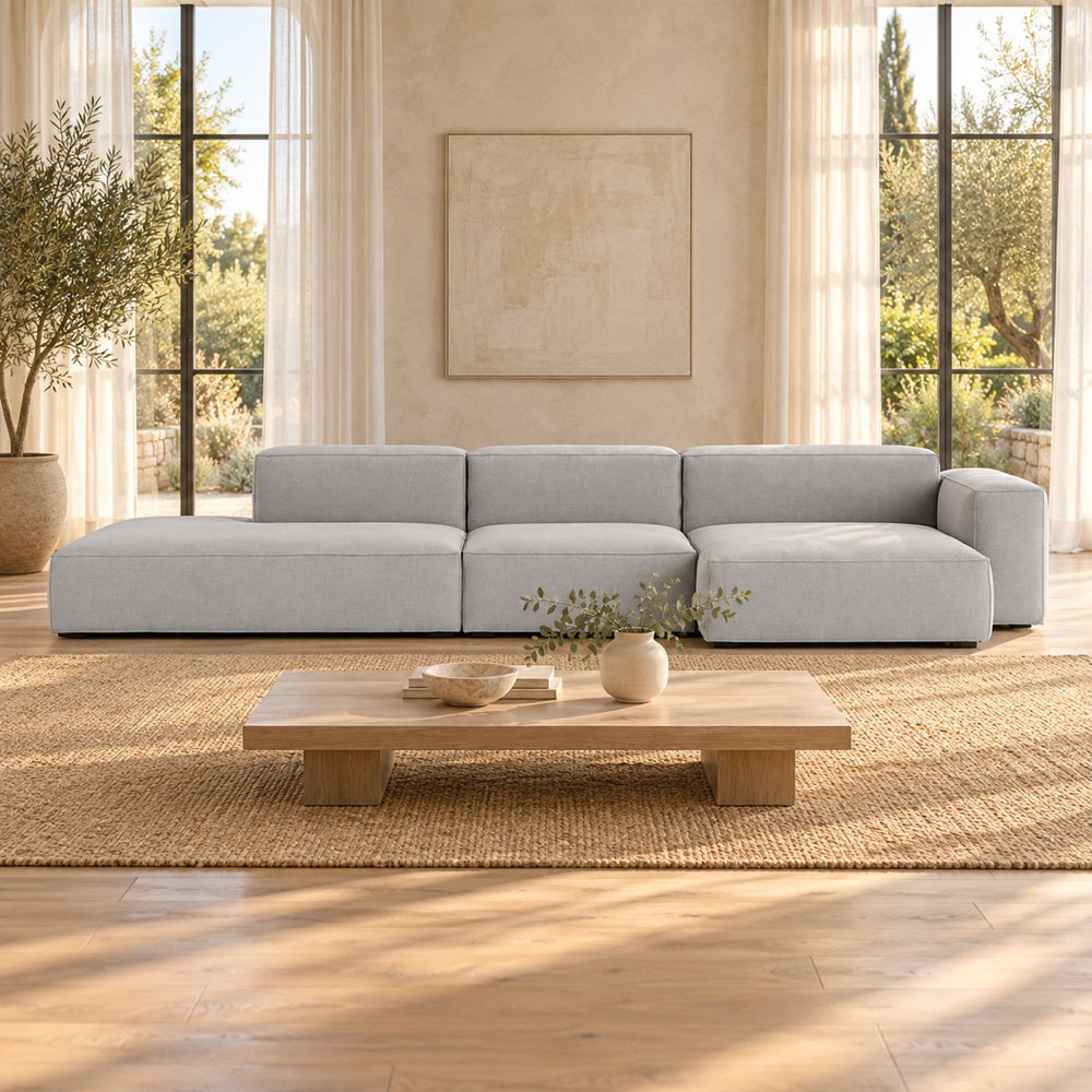 Huxberry Burrow Sofa styled in a calm living room