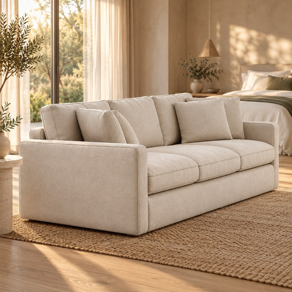 Close-up of the Huxberry Calvin 3 seater Sofa