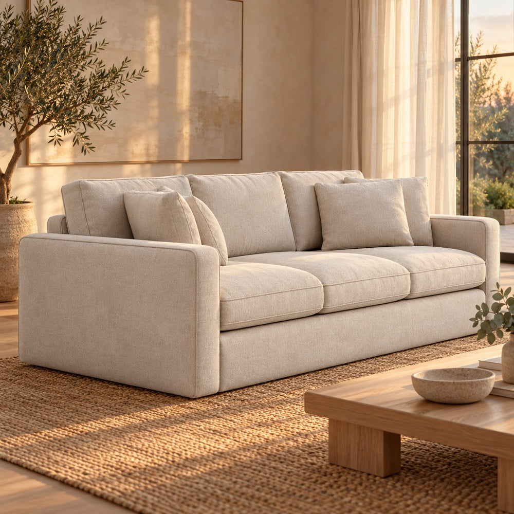 Huxberry Calvin 3 seater Sofa in a warm, light living room