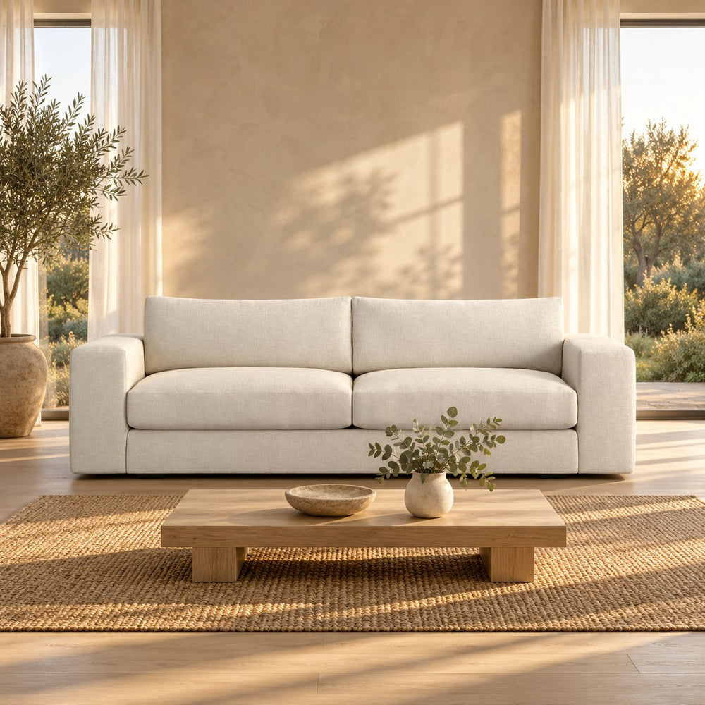 Huxberry Carlton Sofa styled in a calm living room