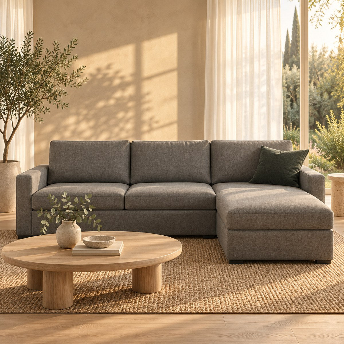 Huxberry Storage Sofabed styled in a calm living room