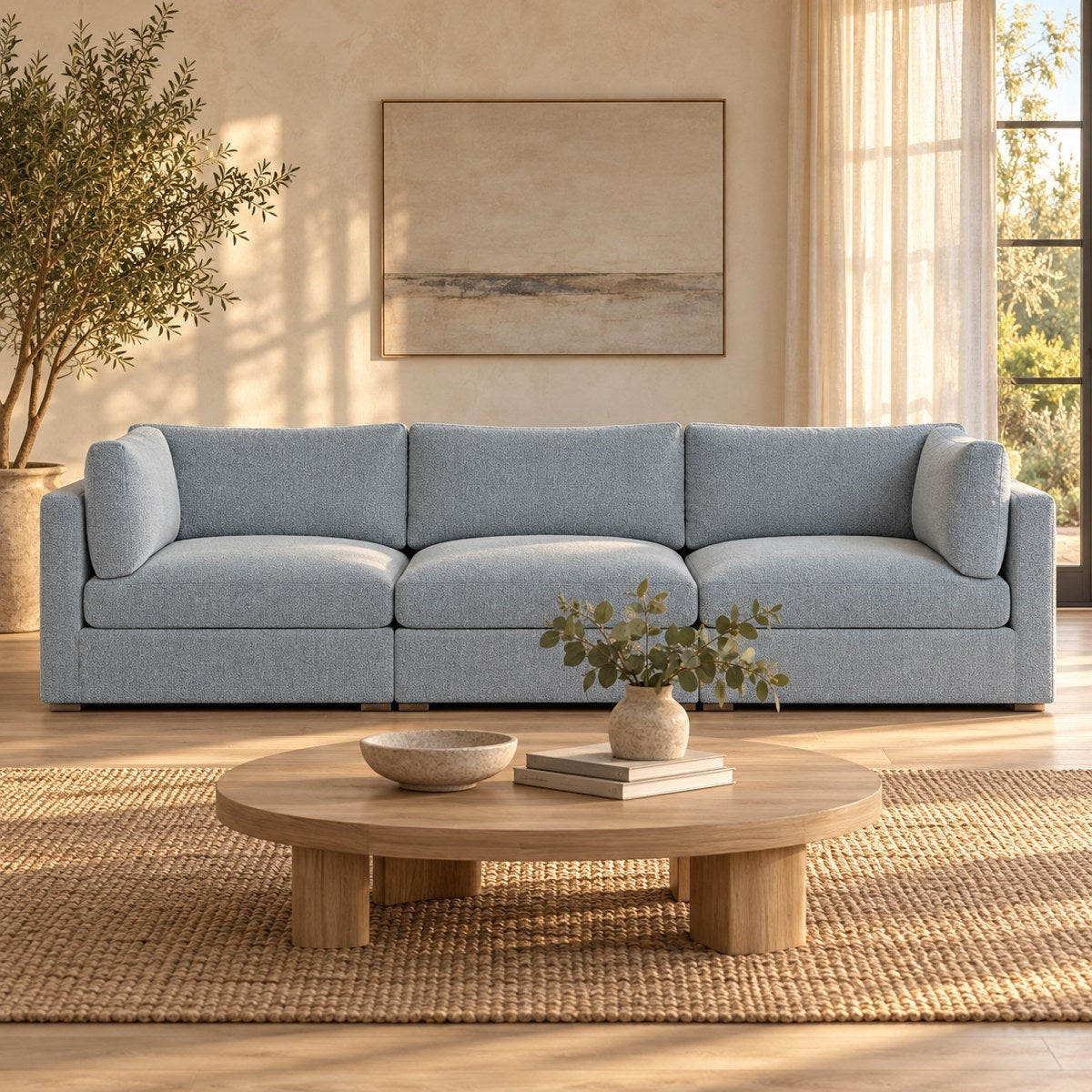 Huxberry Haven Modular Sofa styled in a calm living room