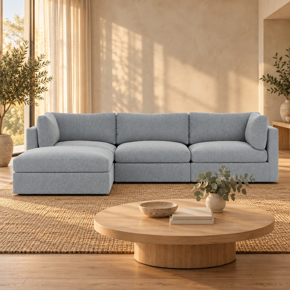 Huxberry Haven Modular 3-seater Sofa with Storage Ottoman seen from the front