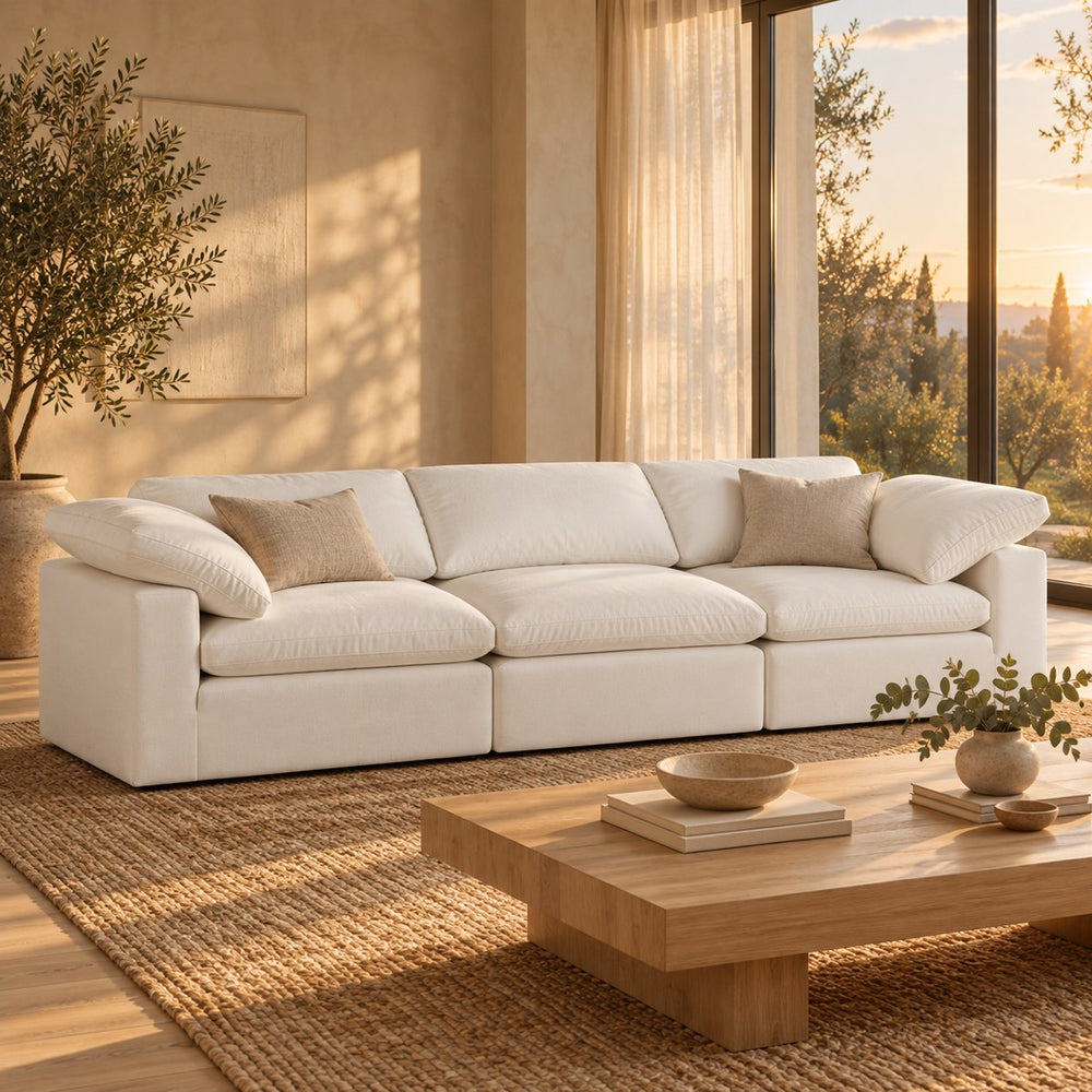 Huxberry Kate Modular Sofa in a warm, light living room