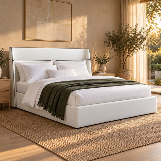 Huxberry Morden Bed in a warm, light bedroom