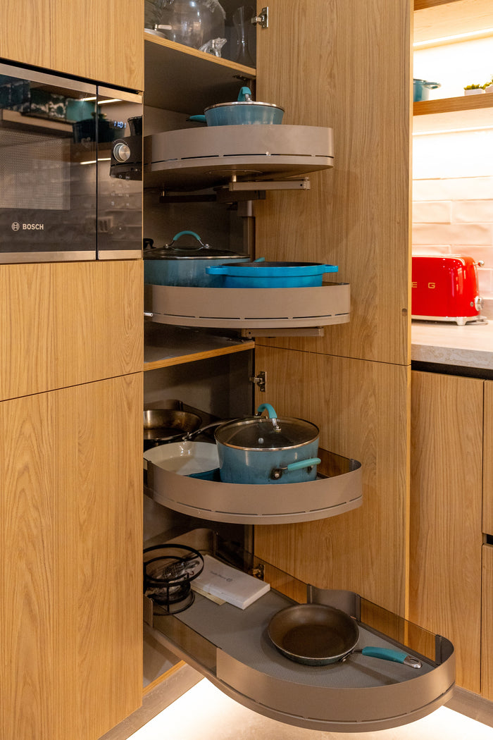 Huxberry bespoke oak kitchen with zellige island, Abu Dhabi