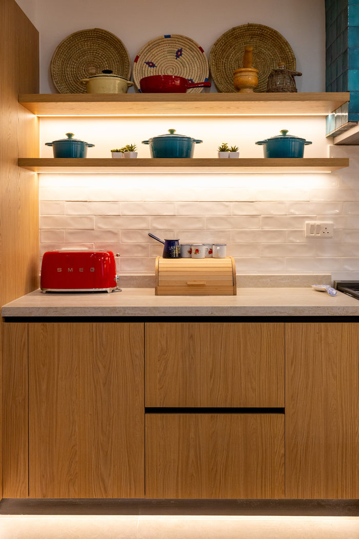 Huxberry bespoke oak kitchen with zellige island, Abu Dhabi