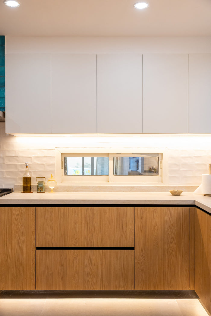 Huxberry bespoke oak kitchen with zellige island, Abu Dhabi