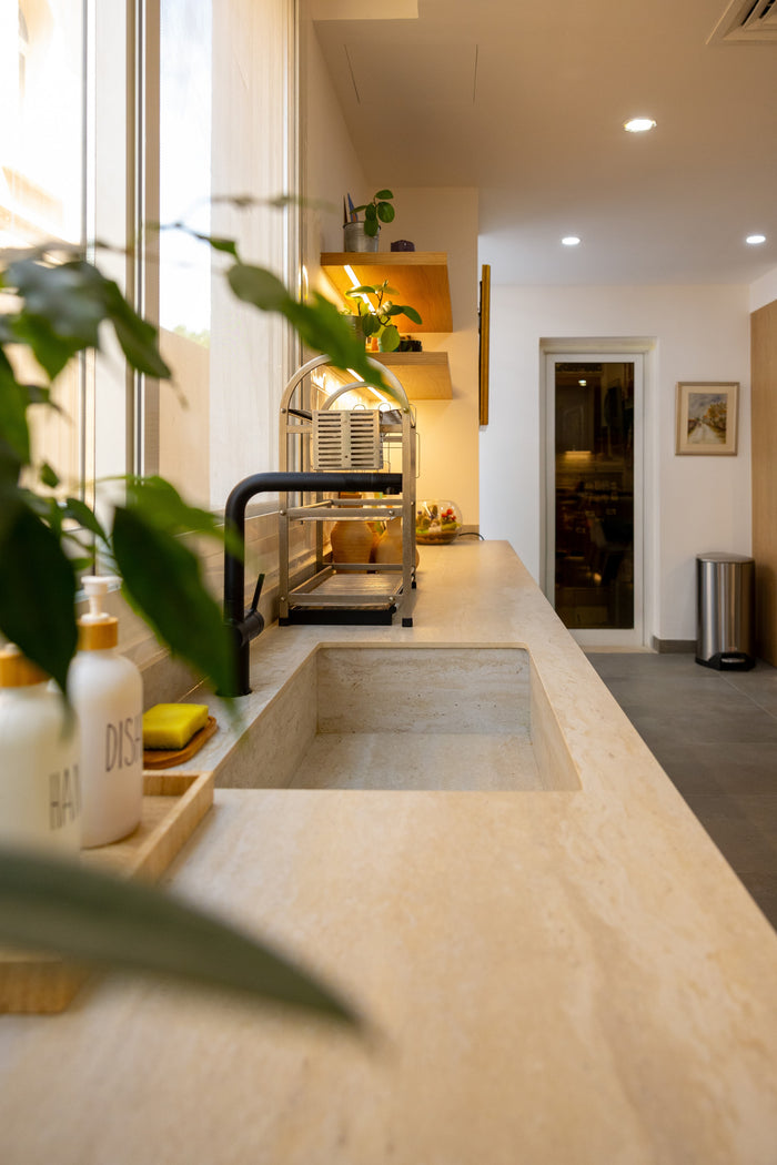Huxberry bespoke oak kitchen with zellige island, Abu Dhabi