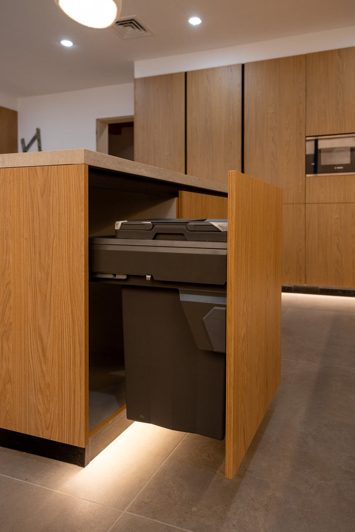 Huxberry bespoke oak kitchen with zellige island, Abu Dhabi