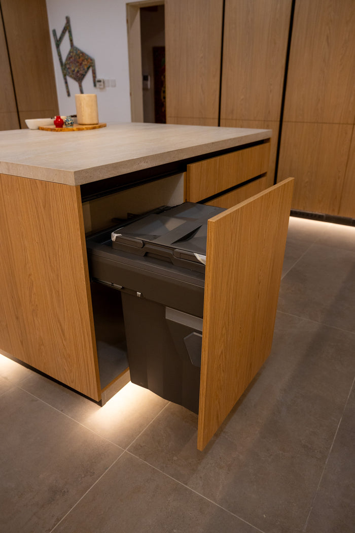 Huxberry bespoke oak kitchen with zellige island, Abu Dhabi
