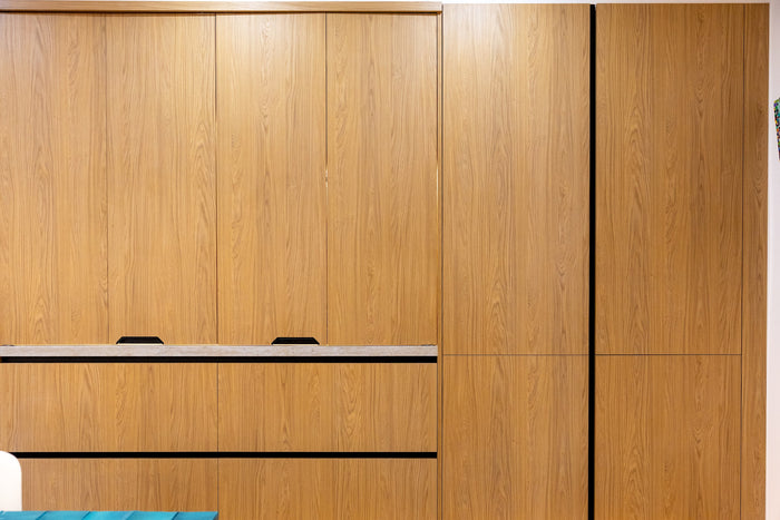 Huxberry bespoke oak kitchen with zellige island, Abu Dhabi