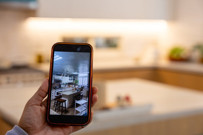 Huxberry bespoke oak kitchen with zellige island, Abu Dhabi