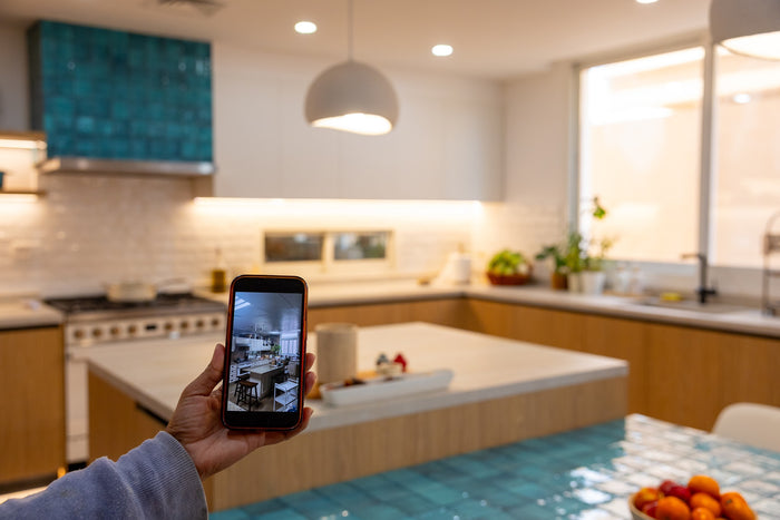 Huxberry bespoke oak kitchen with zellige island, Abu Dhabi