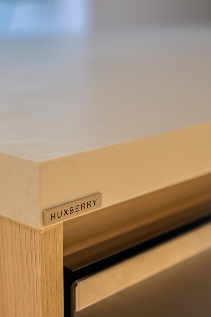 Huxberry bespoke light oak kitchen with arches, Motor City, Dubai