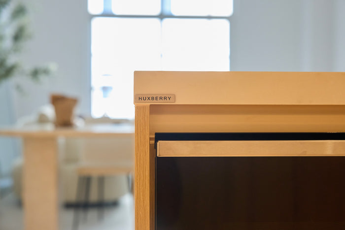 Huxberry bespoke light oak kitchen with arches, Motor City, Dubai