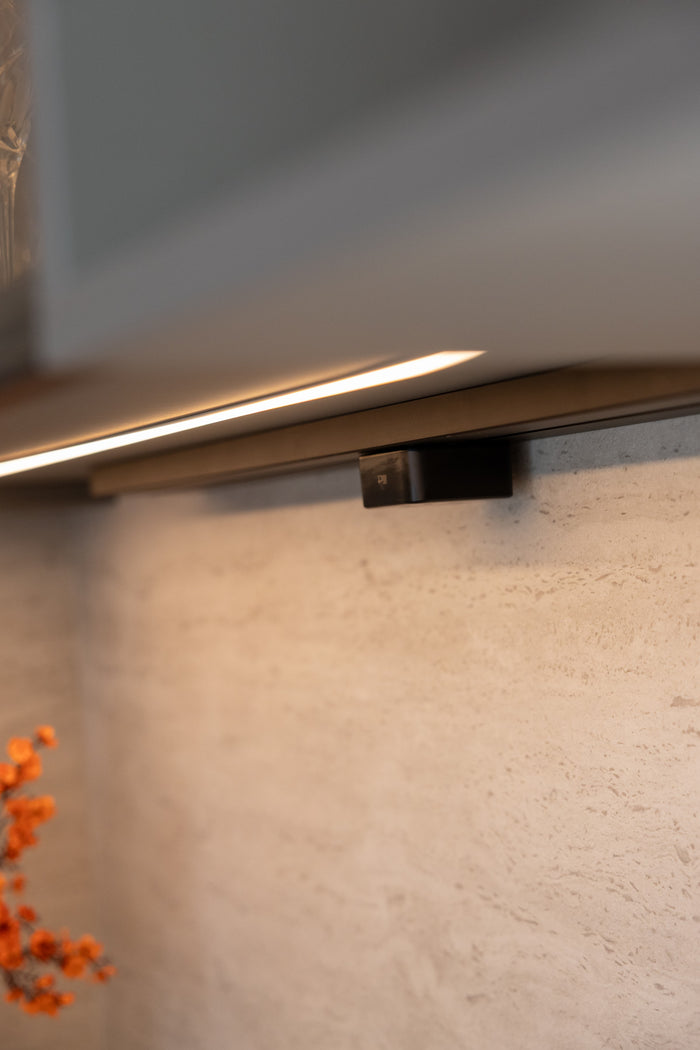Huxberry bespoke graphite and travertine kitchen, Victory Heights, Dubai