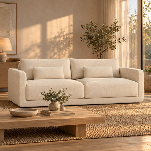 Huxberry Roma Sofa in a warm, light living room