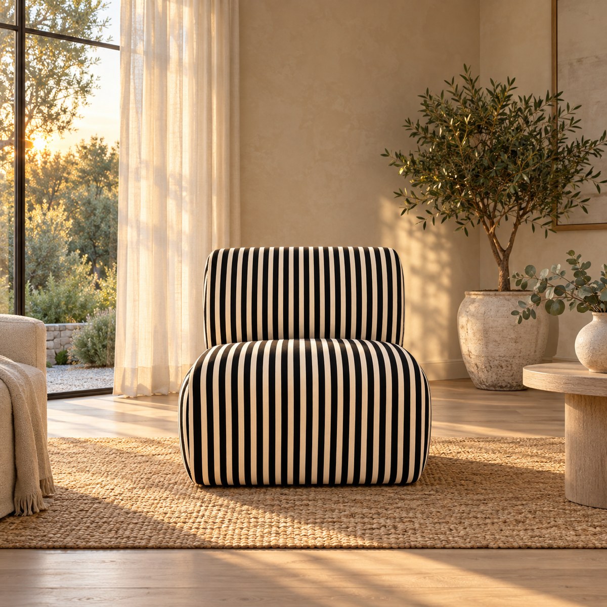 Huxberry Savannah Accent Chair styled in a calm living room