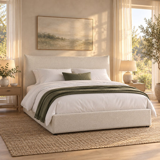 Huxberry Scotia Bed in a warm, light bedroom
