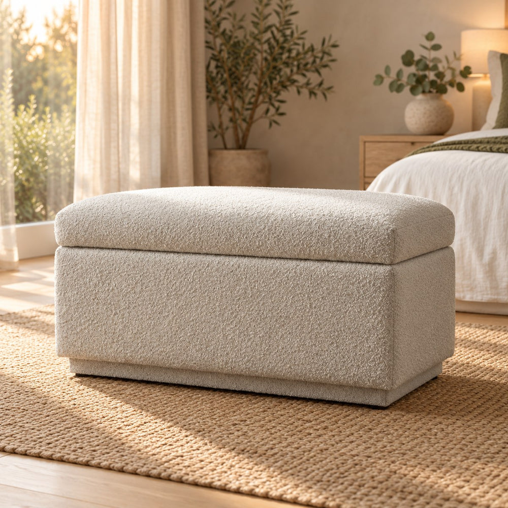 Close-up of the Huxberry Valencia Storage Ottoman